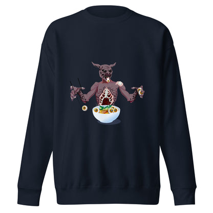 Eye Balls eating Monster - Premium Unisex Crewneck Sweatshirt