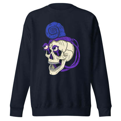 Treevy Snail Skull - Premium Unisex Crewneck Sweatshirt