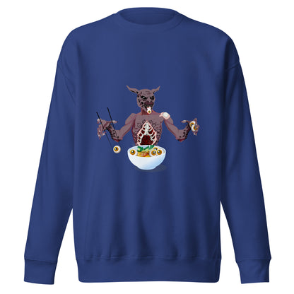 Eye Balls eating Monster - Premium Unisex Crewneck Sweatshirt