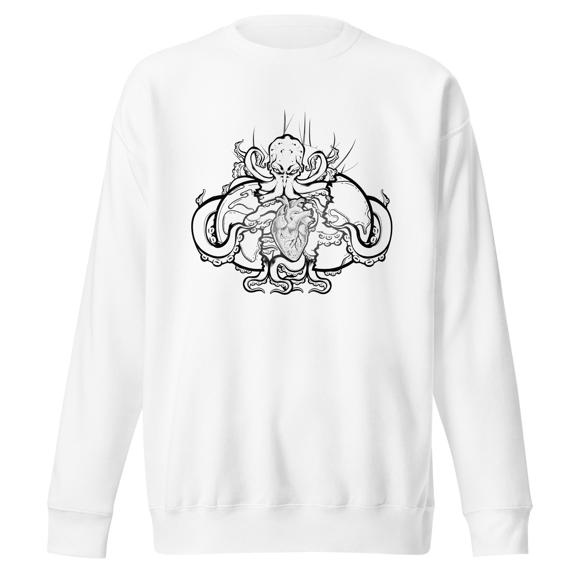 Cthulu (Black and White) - Premium Unisex Crewneck Sweatshirt