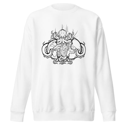 Cthulu (Black and White) - Premium Unisex Crewneck Sweatshirt