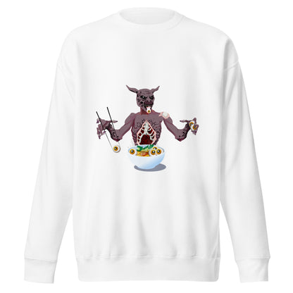 Eye Balls eating Monster - Premium Unisex Crewneck Sweatshirt